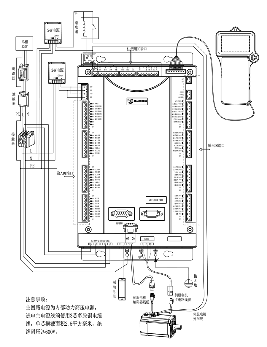 QC-S1E注塑驅控一體接線說明
